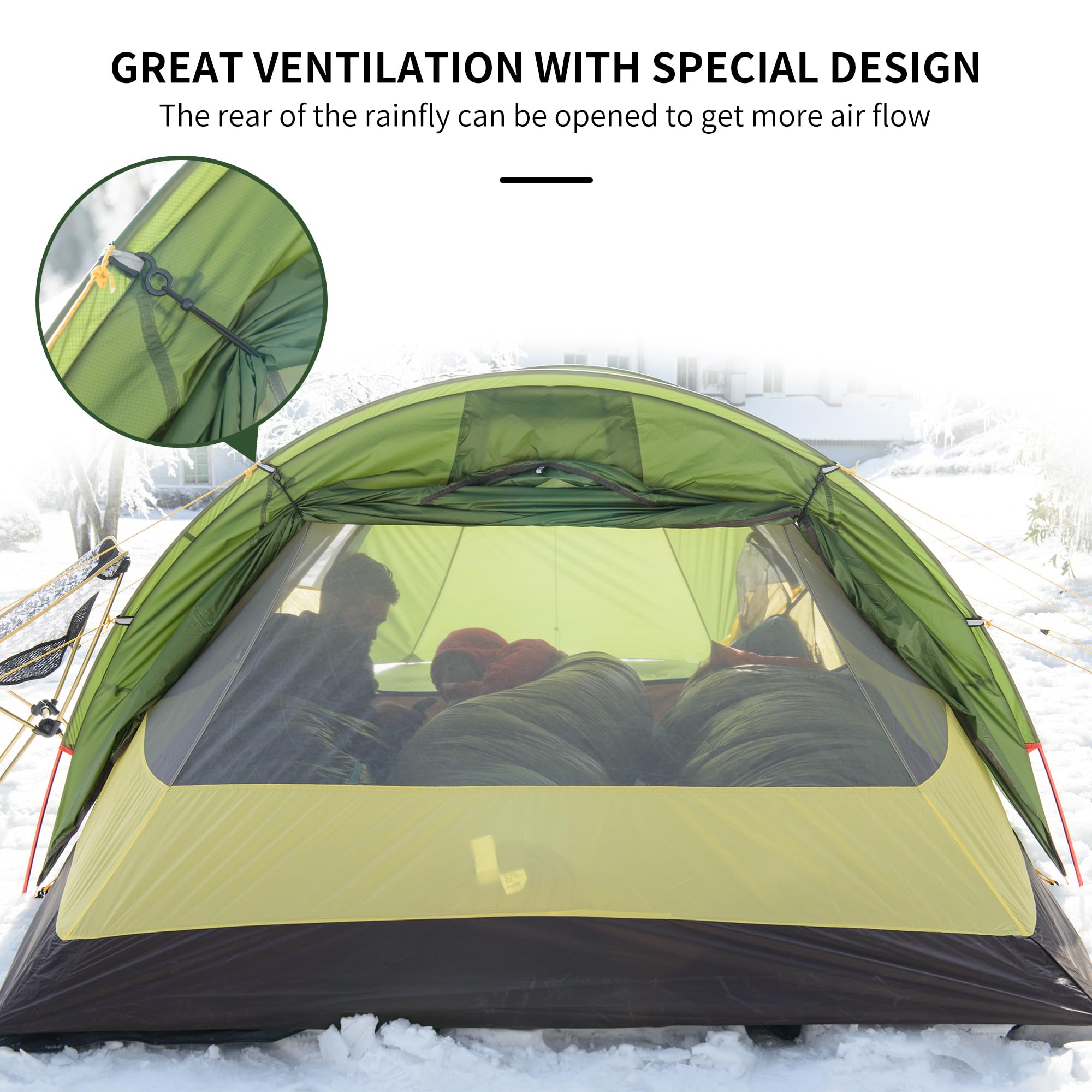 Naturehike Opalus Backpacking Tent 2-4 Person Lightweight Waterproof Camping Ten