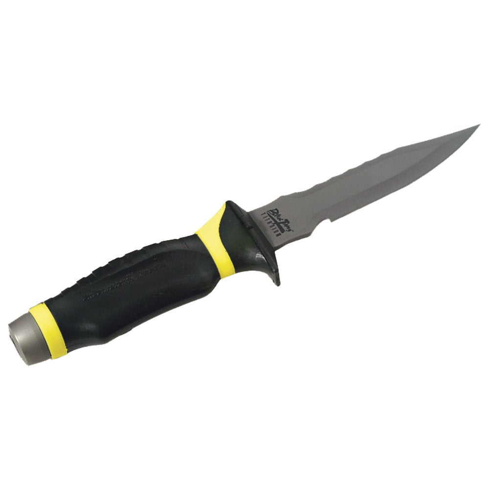 Underwater Kinetics Blue Tang Titanium Dive Knife, Drop Point, Yellow (Old Versi