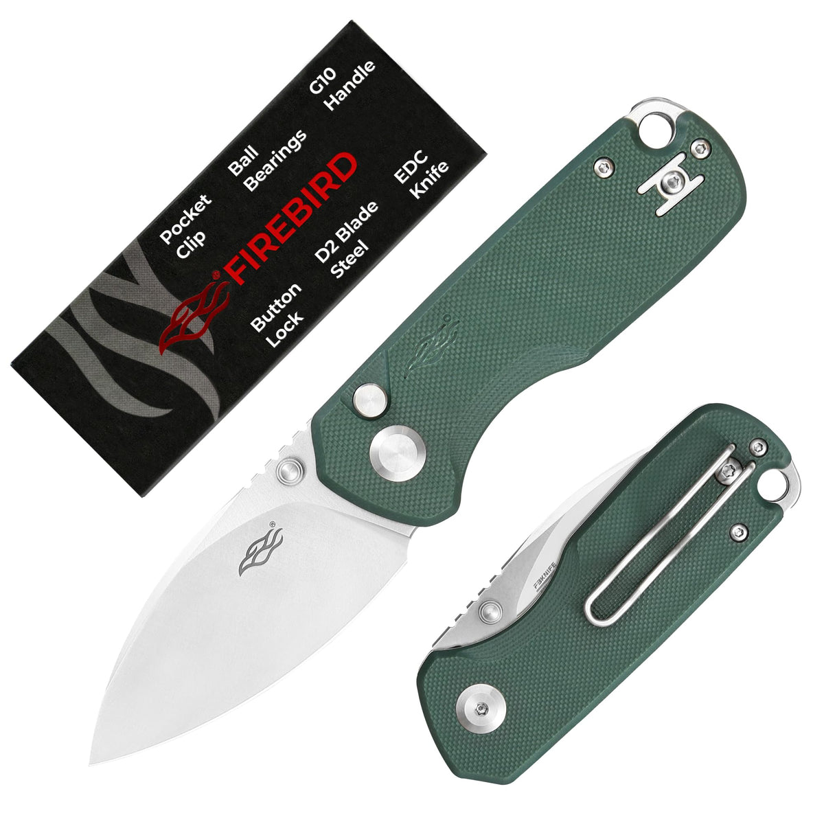 Firebird GANZO FH925-GB Small Pocket Folding Knife Button Lock D2