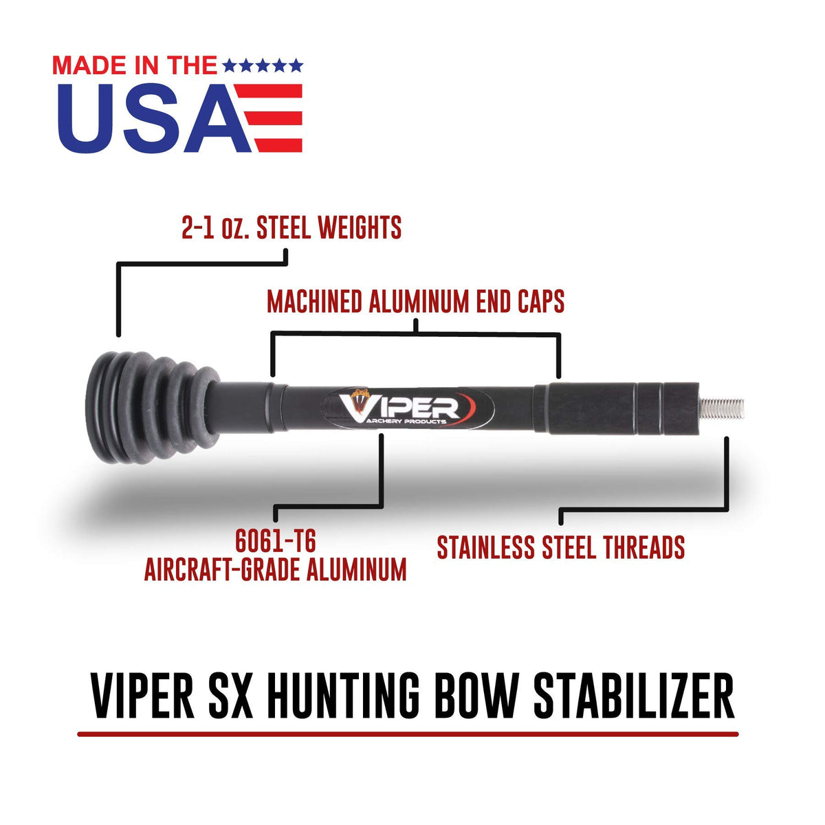 VIPER SX Aluminum Hunting Bow Stabilizer, Proudly