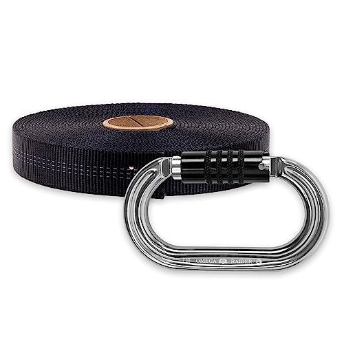 Rock-N-Rescue Heavyweight Nylon Tubular Webbing Black 25 ft Bundle w/Raider Quik