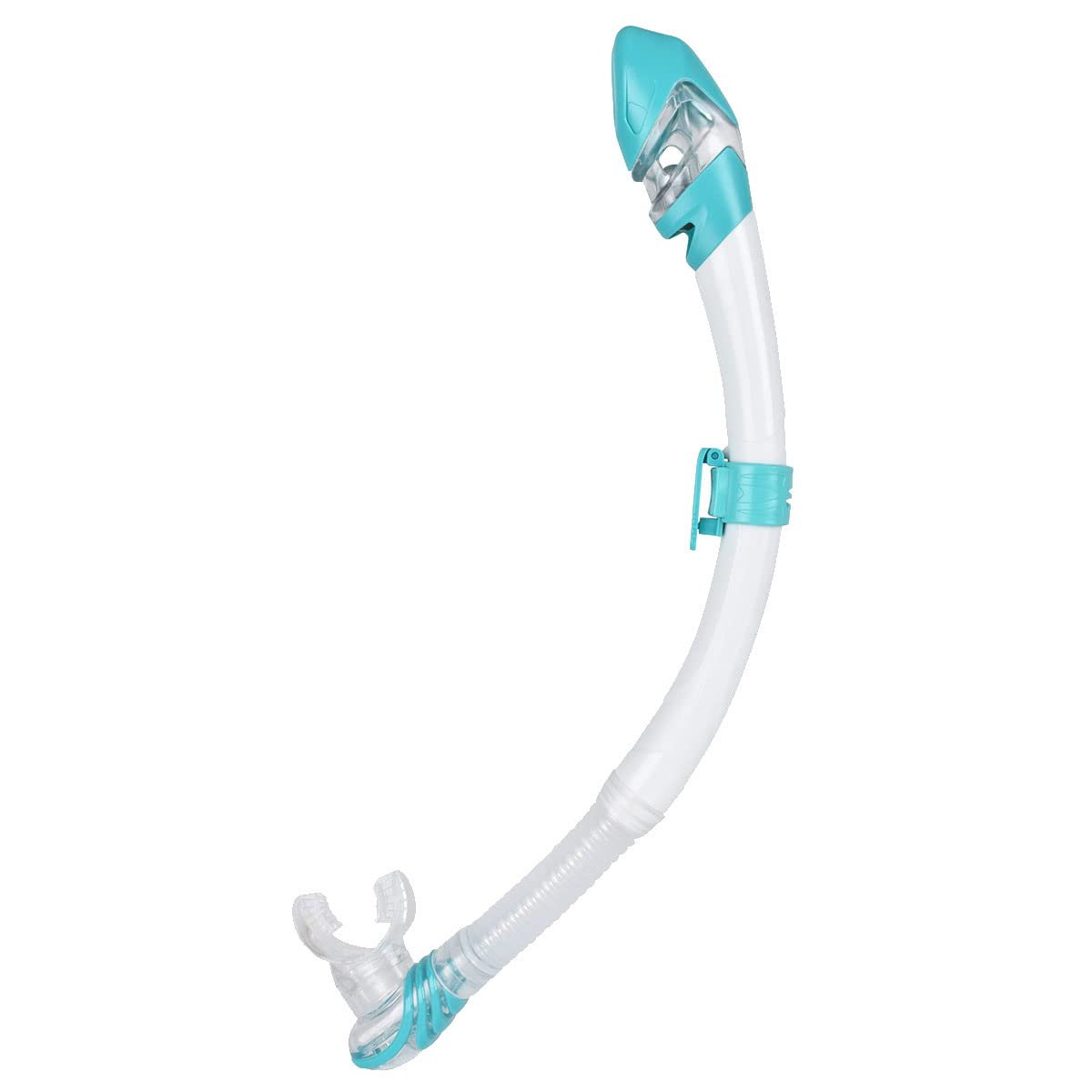 SEAC Vortex Dry Adult Scuba Diving and Snorkeling Dry Snorkel, White/Aquamarine,
