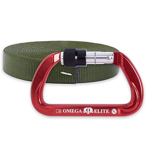 Rock-N-Rescue Heavyweight Nylon Tubular Webbing OD Green 25 ft Bundle w/Elite Sc