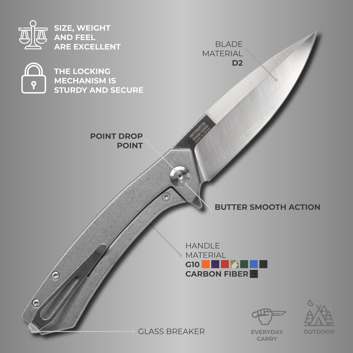 Firebird GANZO Adimanti Skimen Pocket Folding Knife G10