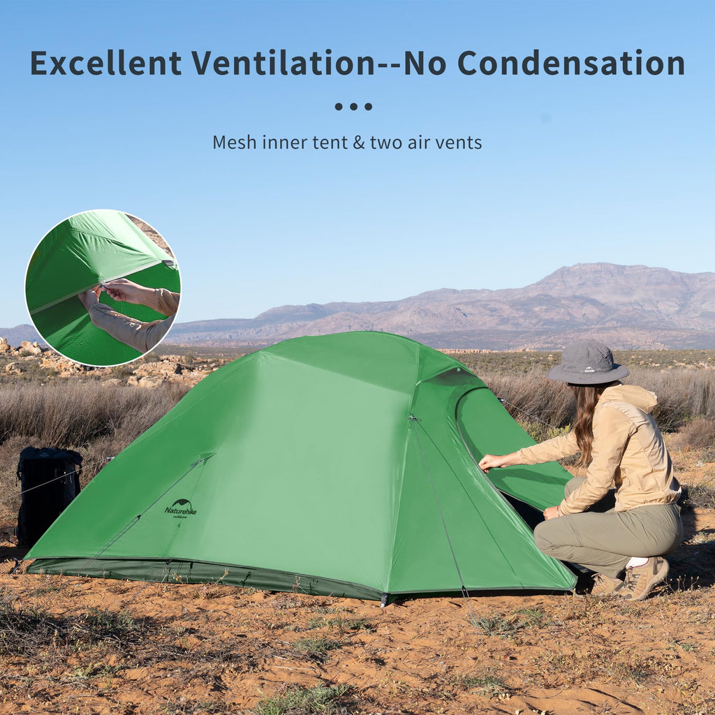 Naturehike Cloud-Up 3 Person Tent Lightweight Backpacking Tent with Footprint -, view 5