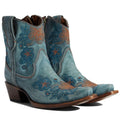 CORRAL LD BLUE JEAN FLOWERED EMBROIDERY ANKLE BOOT, Size: 8, Width: M (L5874-M-8