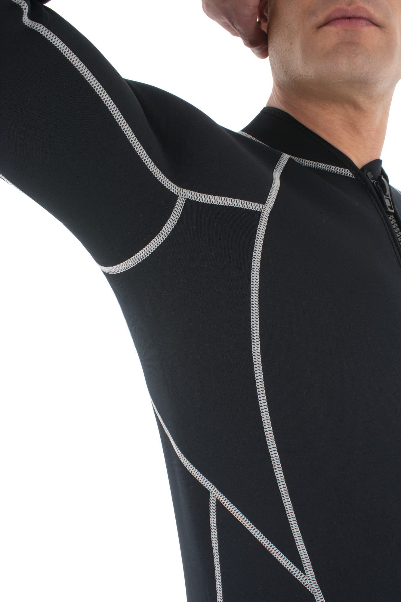 Seac Carezza Man, 2 mm one-Piece Double-Lined Neoprene Suit, Front Zip and PU Kn