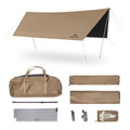 Naturehike Cloud Skies Camping Tent Tarp with Poles, Waterproof PU 18000mm+ Rain