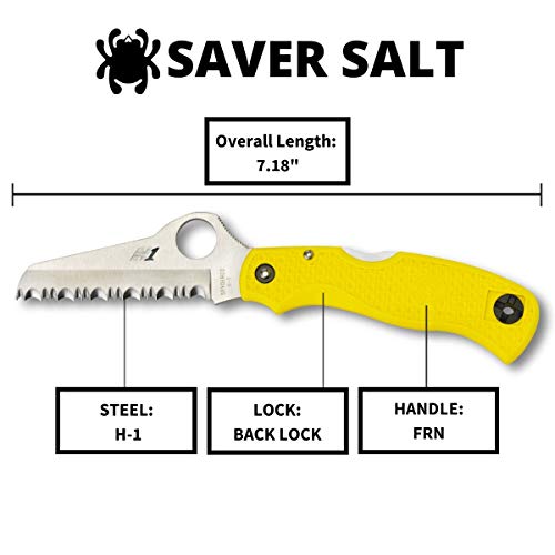 Spyderco Saver Salt Knife with 3.09" H-1 Corrosion, view 5