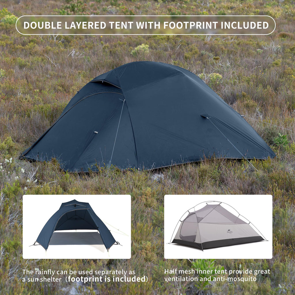 Naturehike Cloud-Up 3 Person Tent Lightweight Backpacking Tent with Footprint -, view 3
