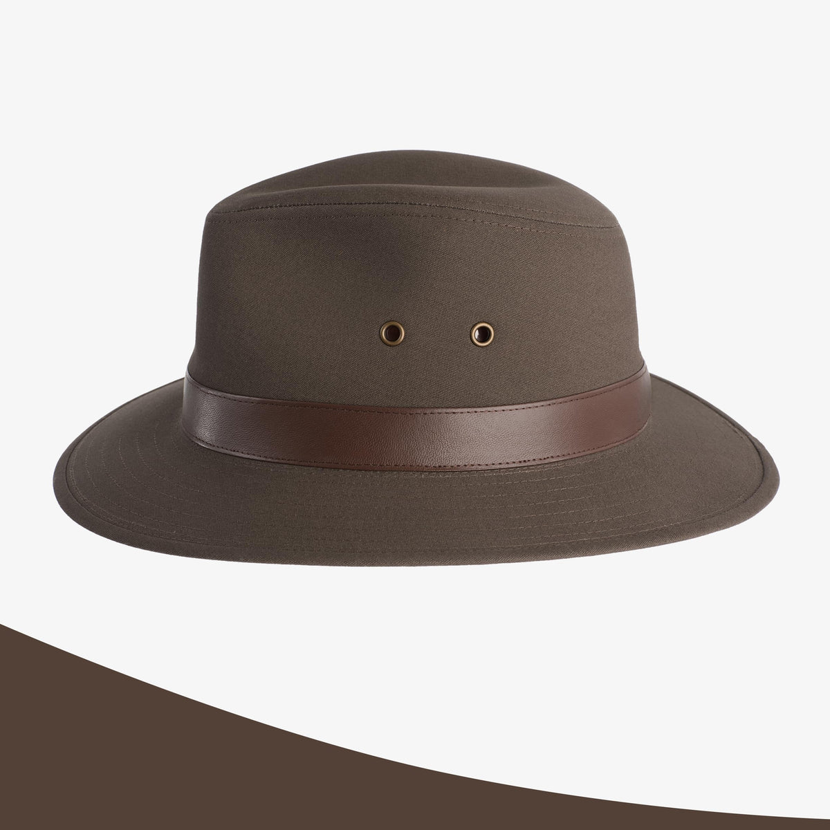 Henschel Men's Outback Crushable Cotton Canvas with Leather Band Hat, Olive, Lar