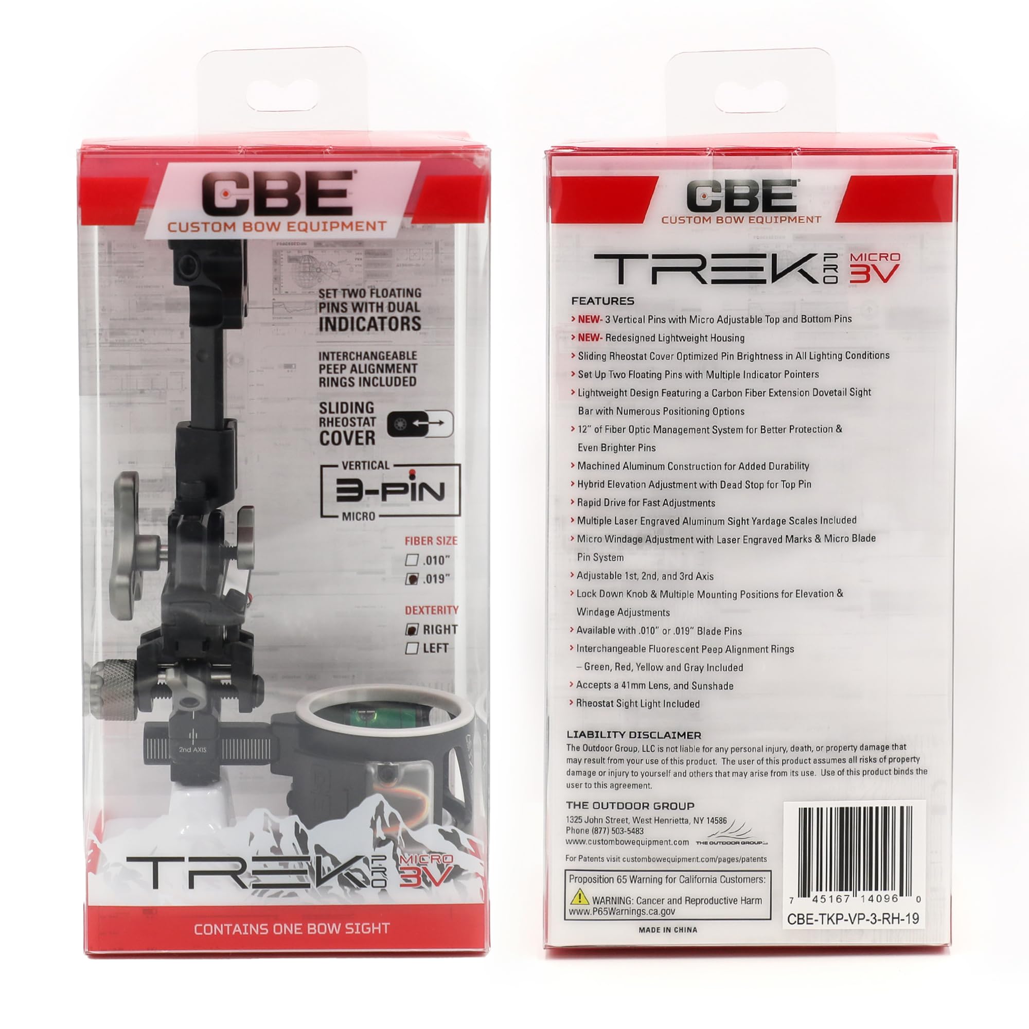 CBE Trek Pro, Vertical Pin, 3 Pin, 019, RH