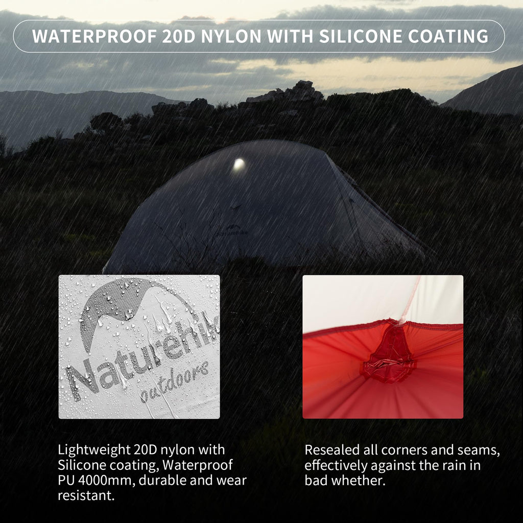 Naturehike Cloud up Pro 2 Person Tent, Double Layer Waterproof Two Person Tent,U, view 5