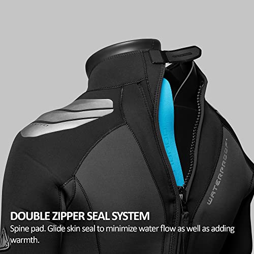Waterproof Mens W7 7mm Backzip Wetsuit, Medium/Tall