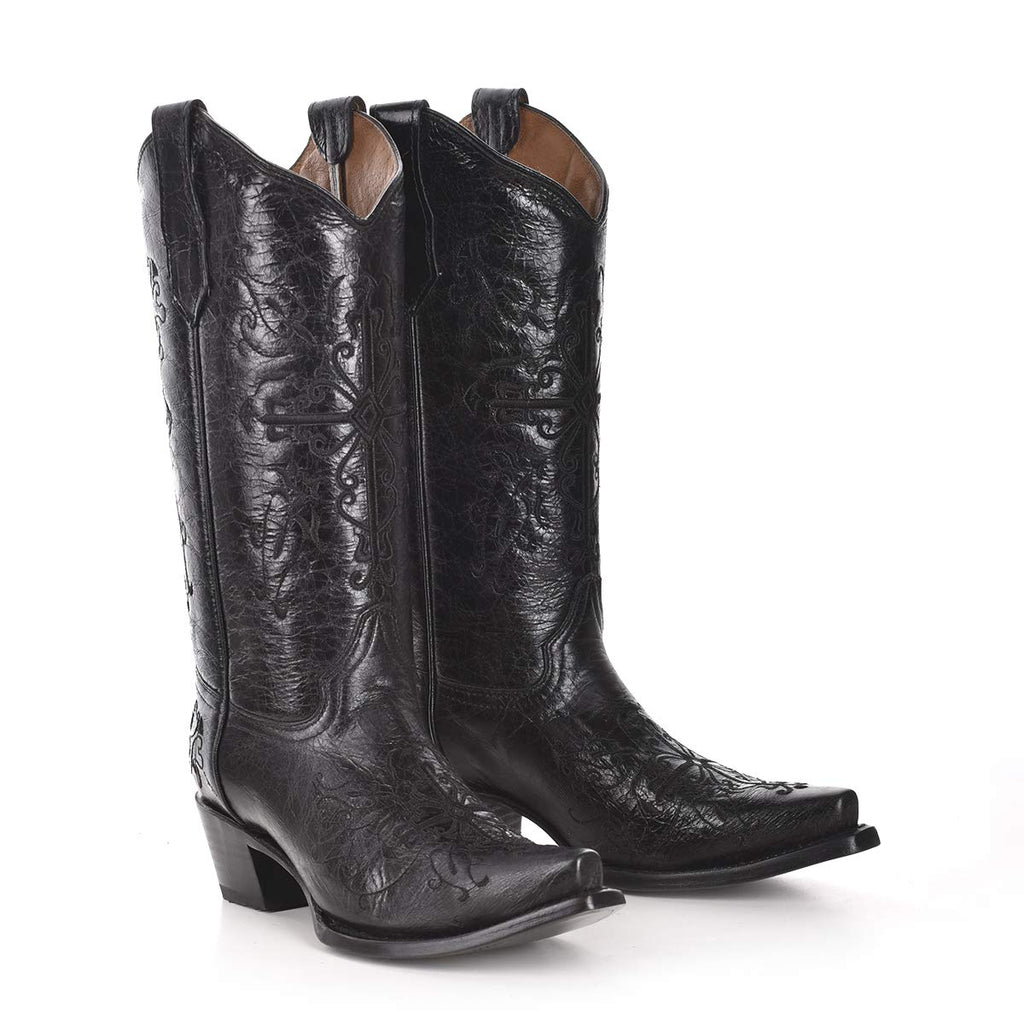 CORRAL Womens Black/Black Cross Embroidery, Size: 8.5, Width: M (L5060-LD-M-8.5), view 7