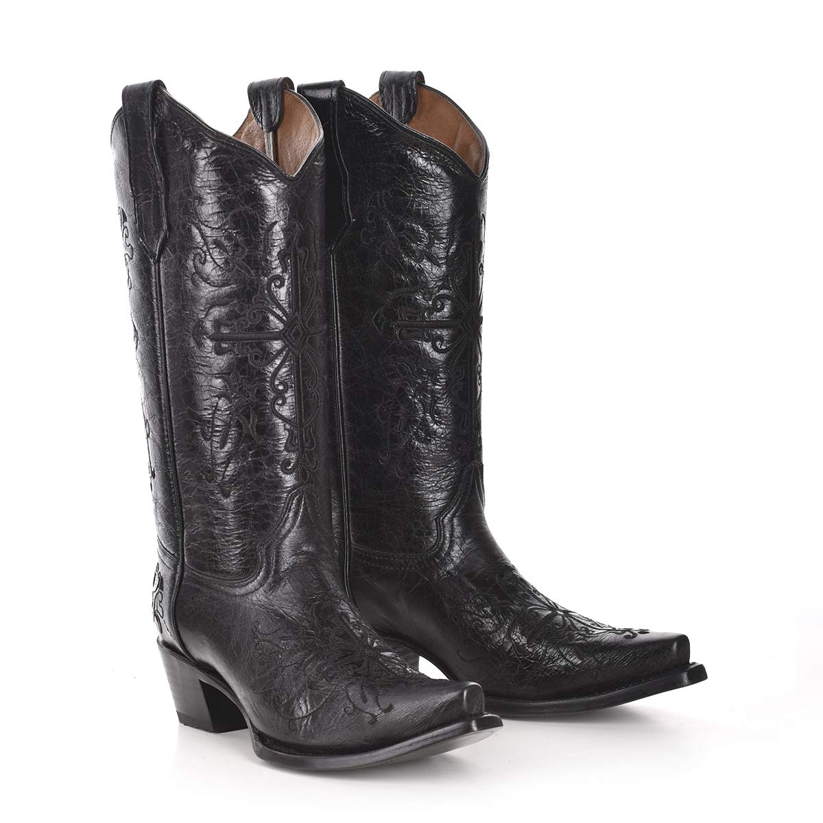 CORRAL Womens Black/Black Cross Embroidery, Size: 9, Width: M (L5060-LD-M-9)