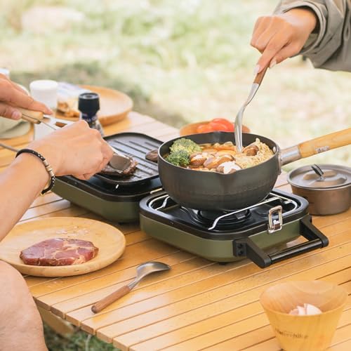 Naturehike 2 Burner Folding Camping Stove with Griddle, Portable Camp Gas Stove, view 5