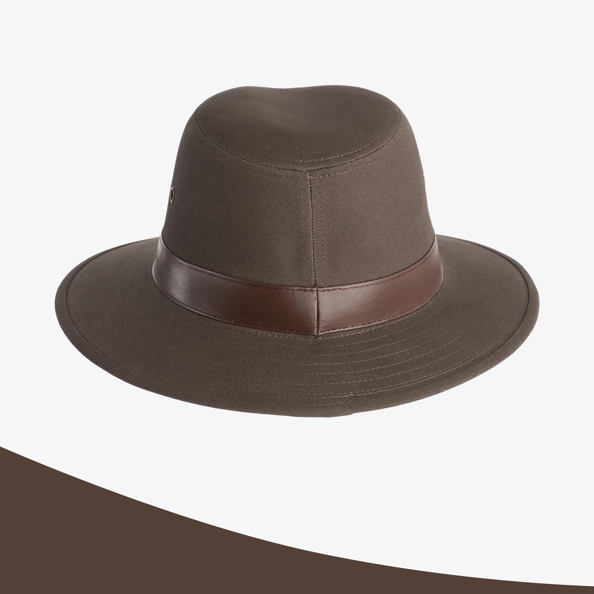 Henschel Men's Outback Crushable Cotton Canvas with Leather Band Hat, Olive, Lar