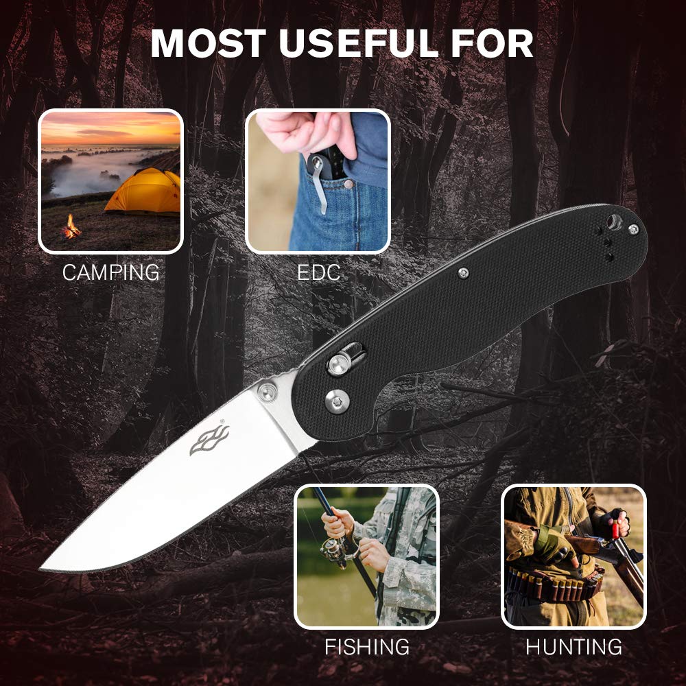 Firebird GANZO FB727S-BK Folding Pocket Knife 440C Stainless