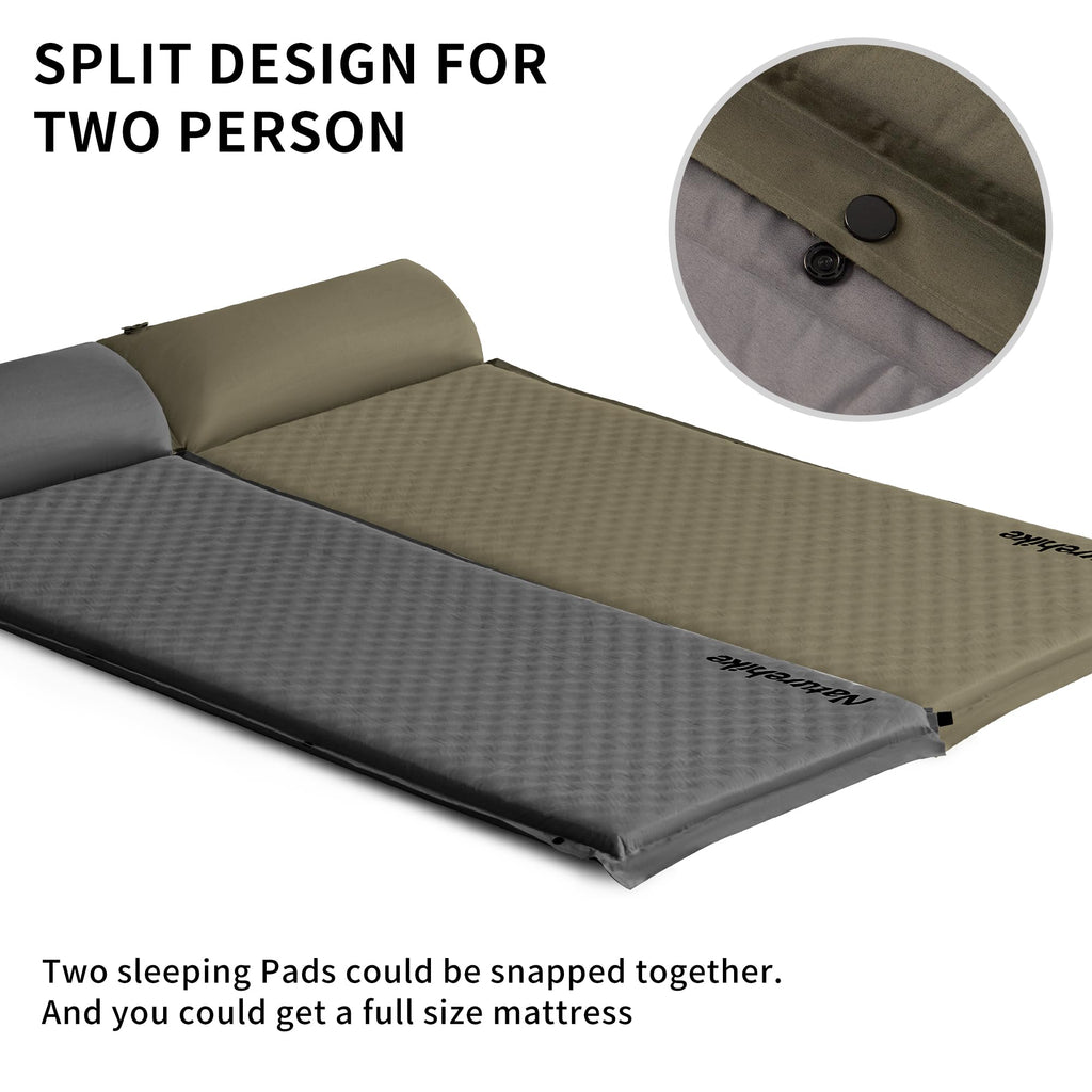 Naturehike Sleeping Pad, 1.2 inch Thick Self Inflating Sleeping Pad for Camping,, view 4