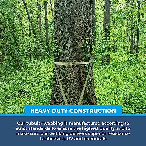 Rock-N-Rescue Heavyweight Nylon Tubular Webbing OD Green 50 ft Bundle w/Elite Sc, view 9