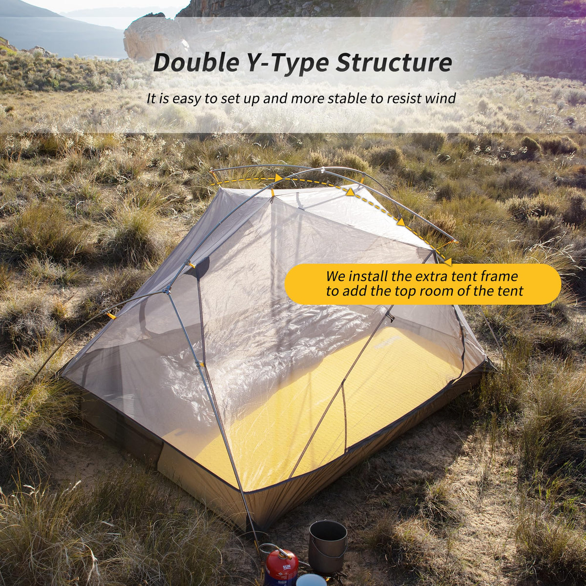Naturehike Mongar 2 Person Backpacking Tent 3 Season Camping Tent Ultralight Dou