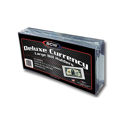 Currency Holder - Large Size US Notes - Pkg 50 (7 15/16 x 3 9/16)