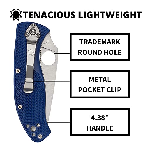 Spyderco Tenacious Lightweight Folding Utility Pocket Knife with 3.39"