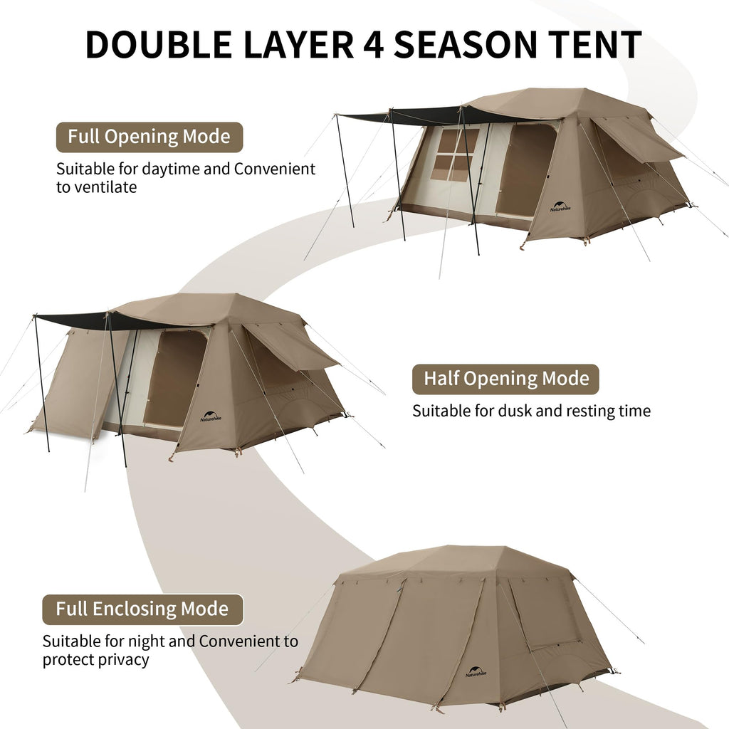 Naturehike Village Camping Tent,4/6/8 Person Tents for Camping, 60S Easy Setup I, view 6