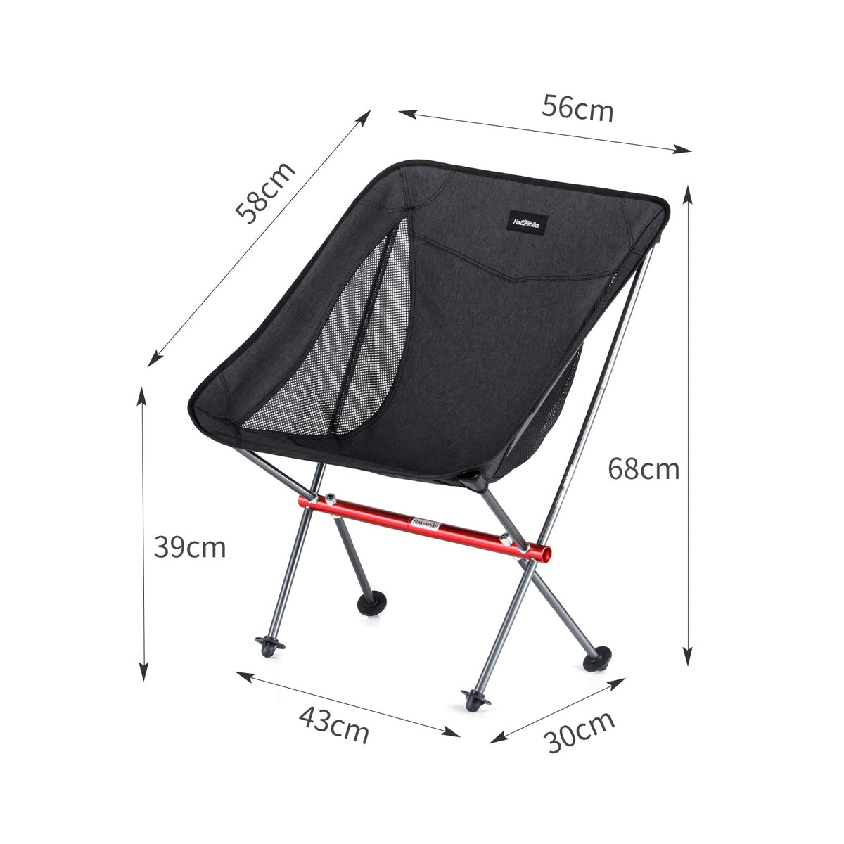 Naturehike Camping Chair, Foldable Chair with Storage Bag, Outdoor Portable Chai
