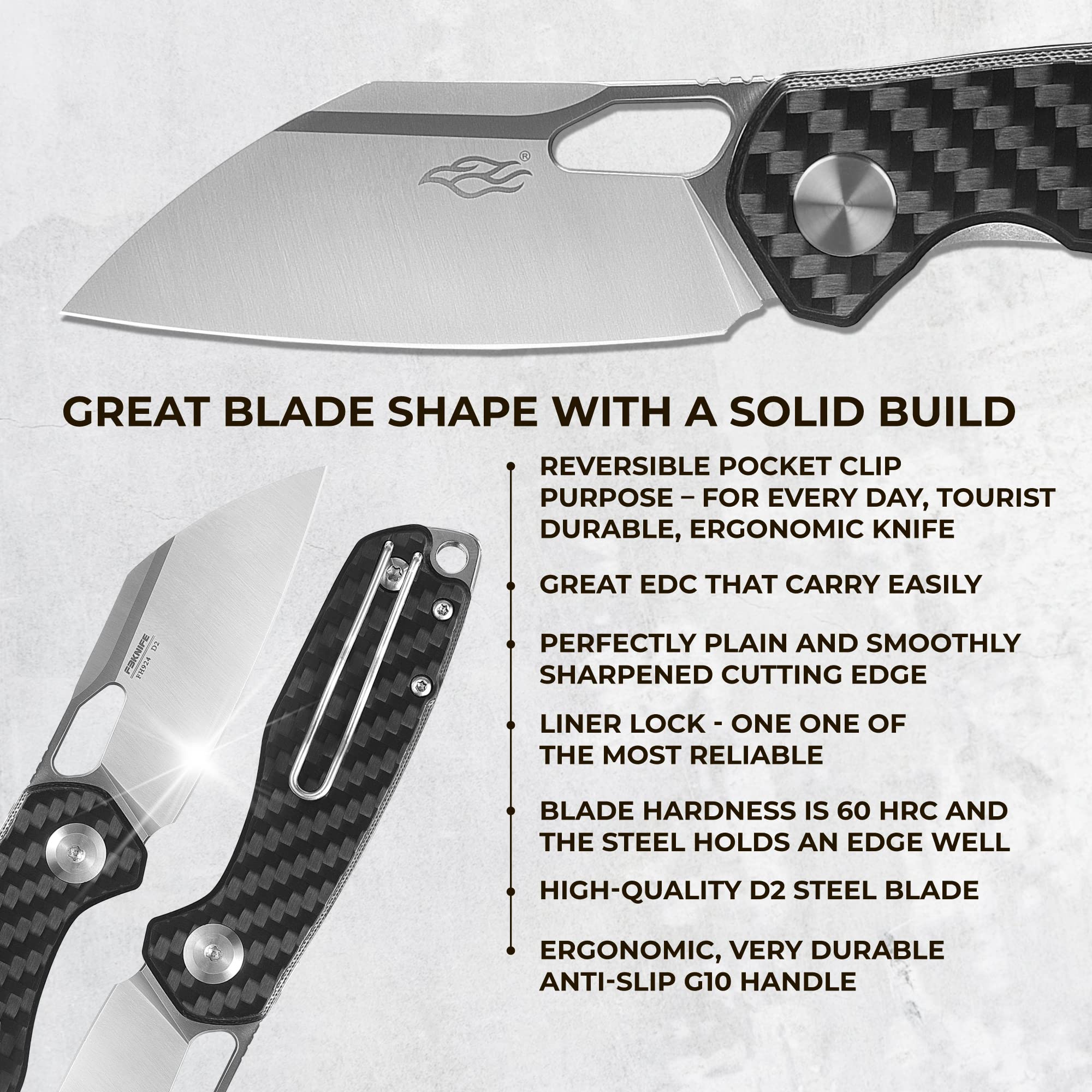 Firebird GANZO FH924-CF Ball Bearing Pocket Folding Knife
