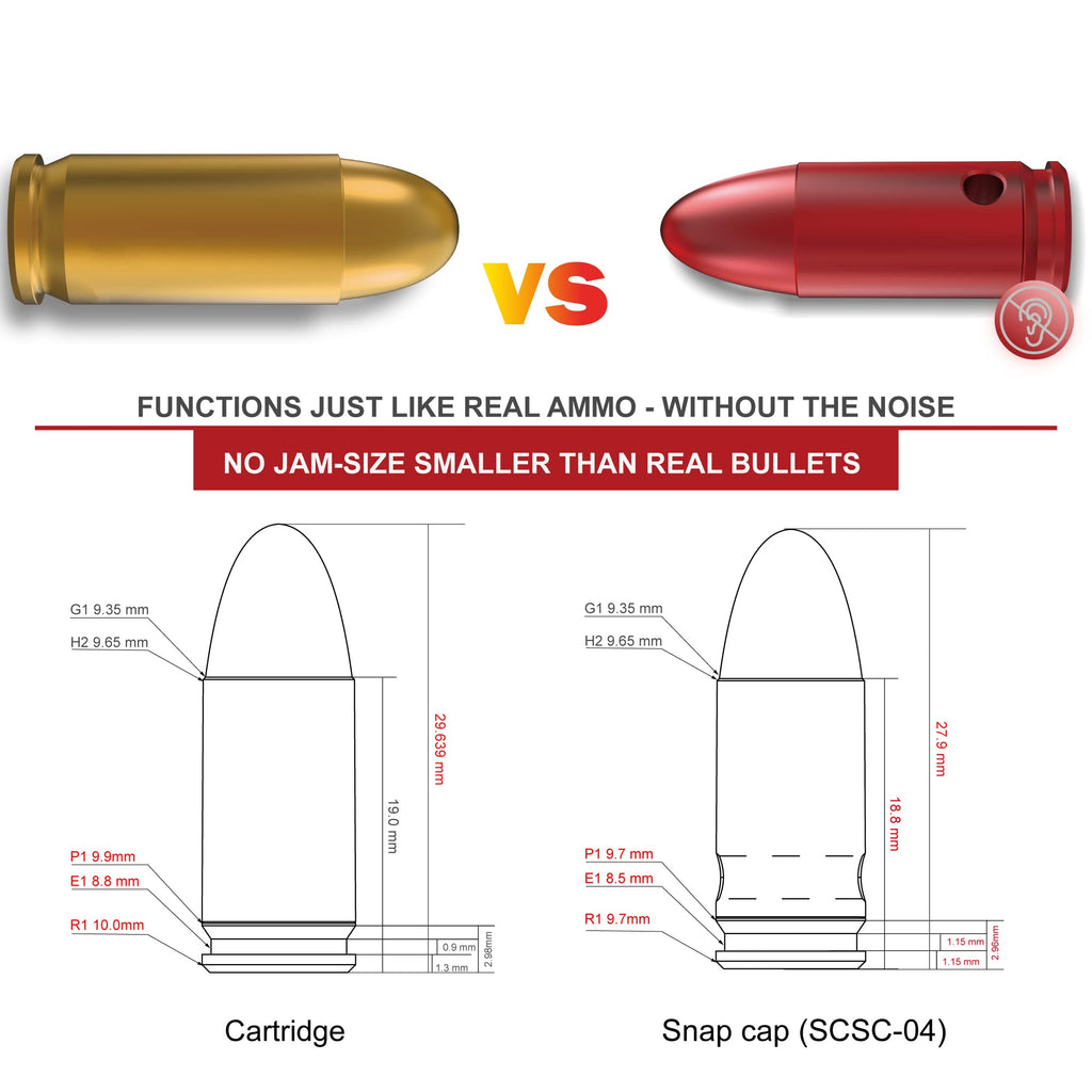 Vector Optics 9mm Trainning Dummy Round Snap Caps, view 3