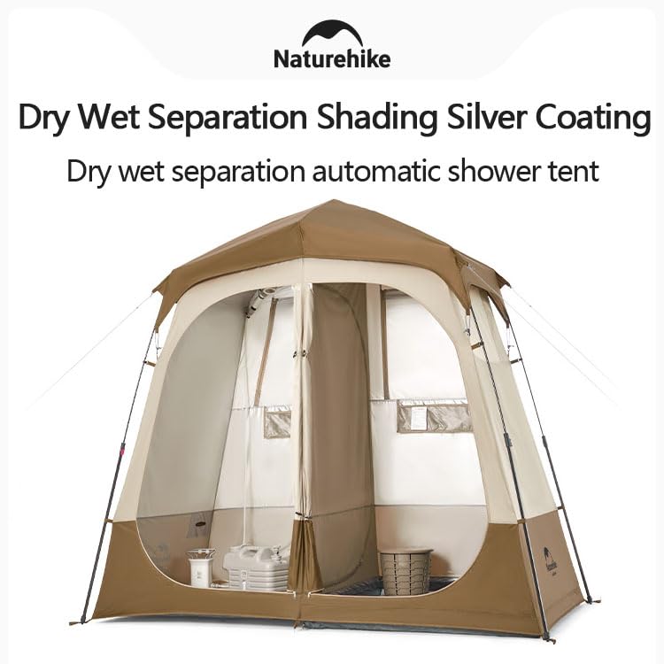 Naturehike Wet Dry Separation Pop Up Privacy Shower Tent Portable Toilet Outdoor, view 3
