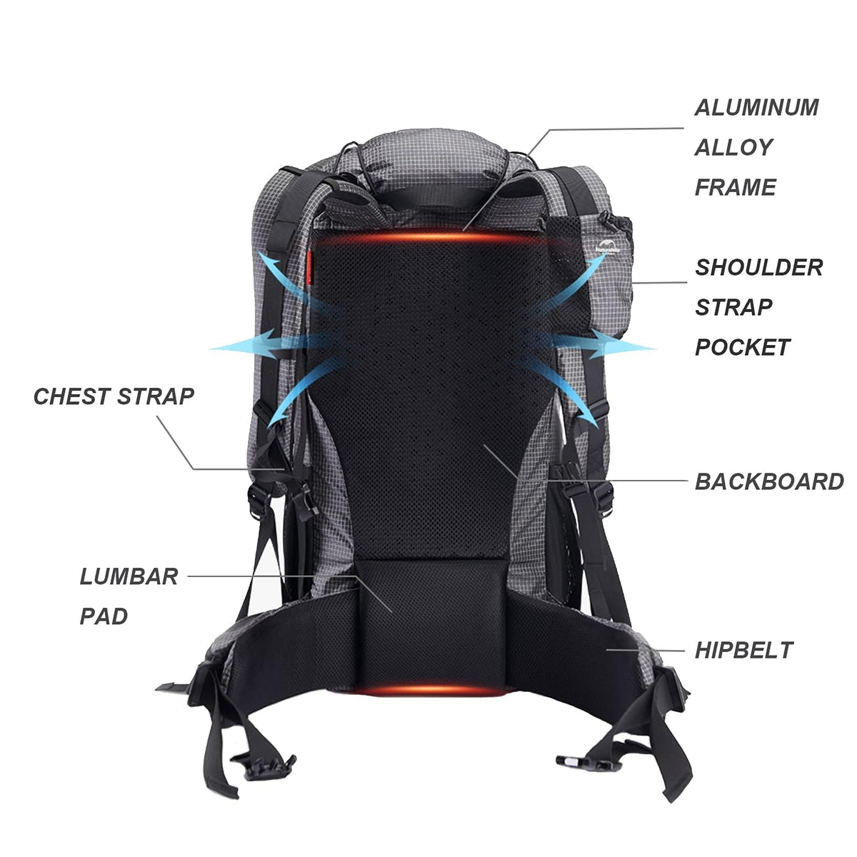 Naturehike Hiking Camping Backpack 45L/65L Lightweight Internal Frame with Rain