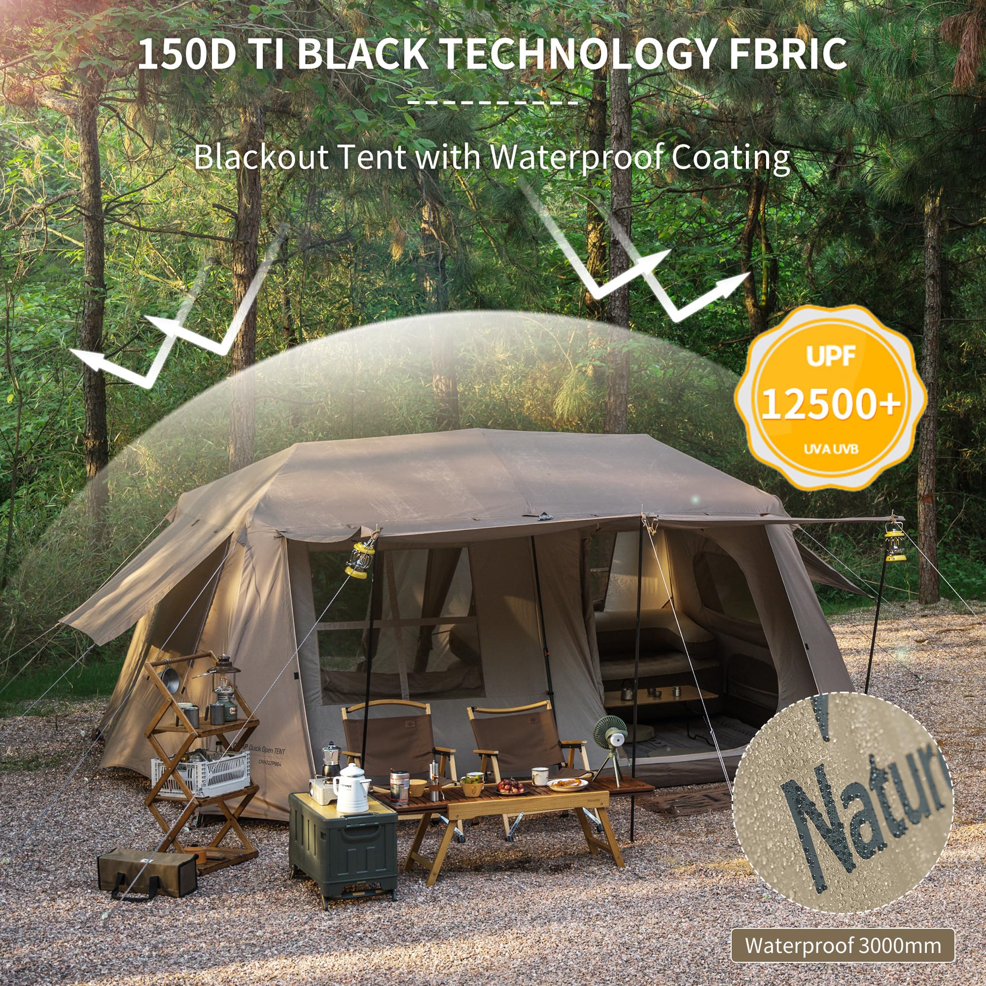 Naturehike Village Camping Tent,4/6/8 Person Tents for Camping, 60S Easy Setup I