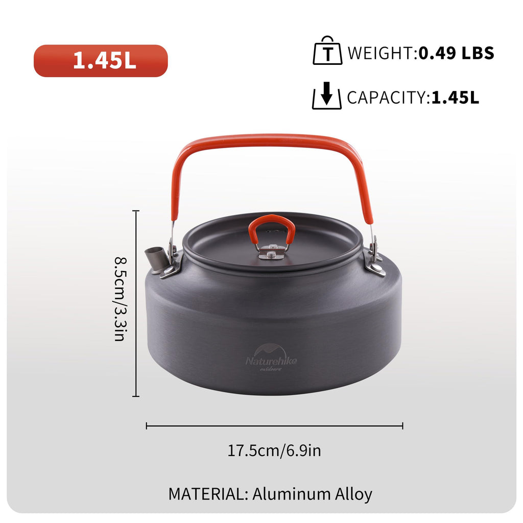 Naturehike 1.45L Camping Kettle Teapot Coffee Pot, Portable Aluminum Outdoor Ket, view 4