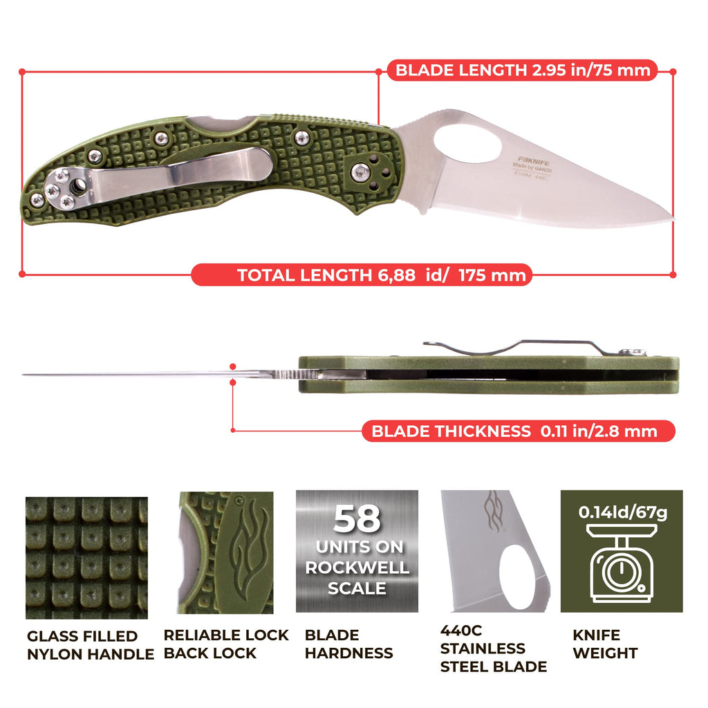 GANZO Firebird F759M Pocket Folding Knife 440C Stainless, view 2