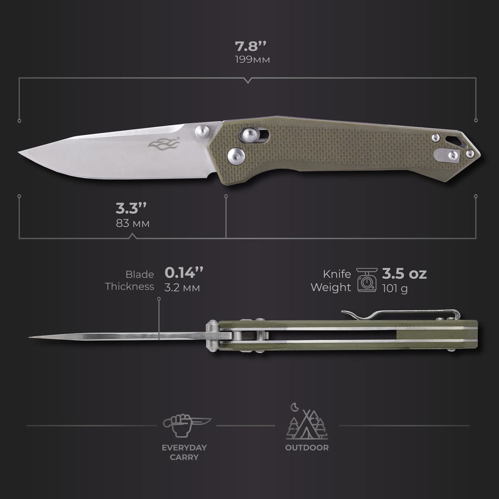 Firebird Ganzo FB7651-GR Pocket Folding Knife 440C, view 2