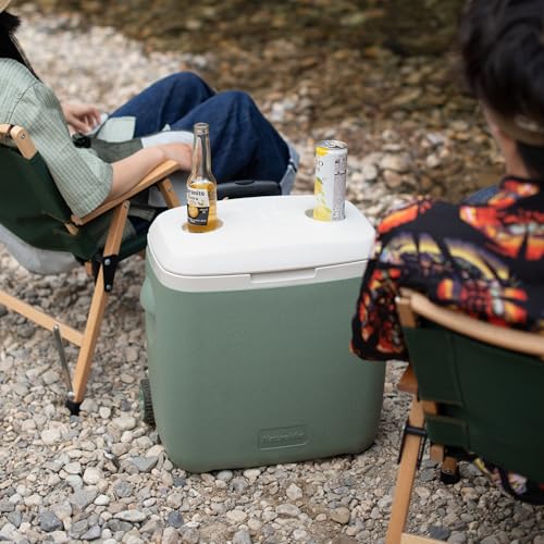 Naturehike 40QT Wheeled Hard Cooler, Insulated Food Safety Ice Chest Box with Te