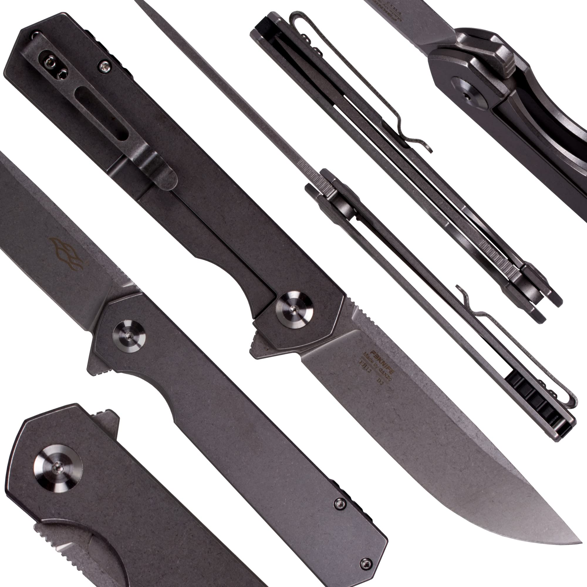 Firebird GANZO FH13-SS Pocket Folding Knife 60HRC D2 Steel