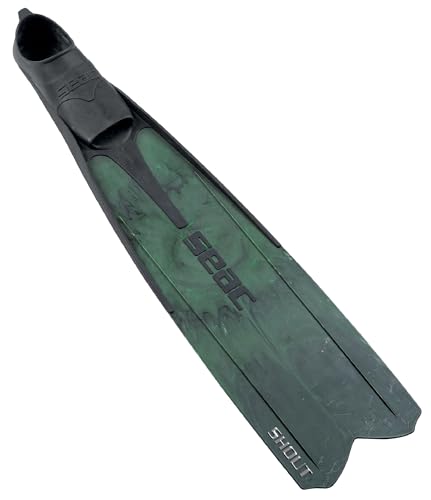 SEAC Shout Adult Long Fins for Scuba Diving, Freediving and Spearfishing, Camo G