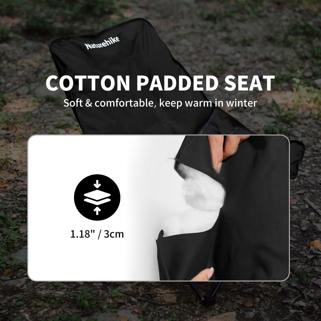 Naturehike Seastar Padded Camping Chair, Oversized 2-Position Adjustable Folding, view 3