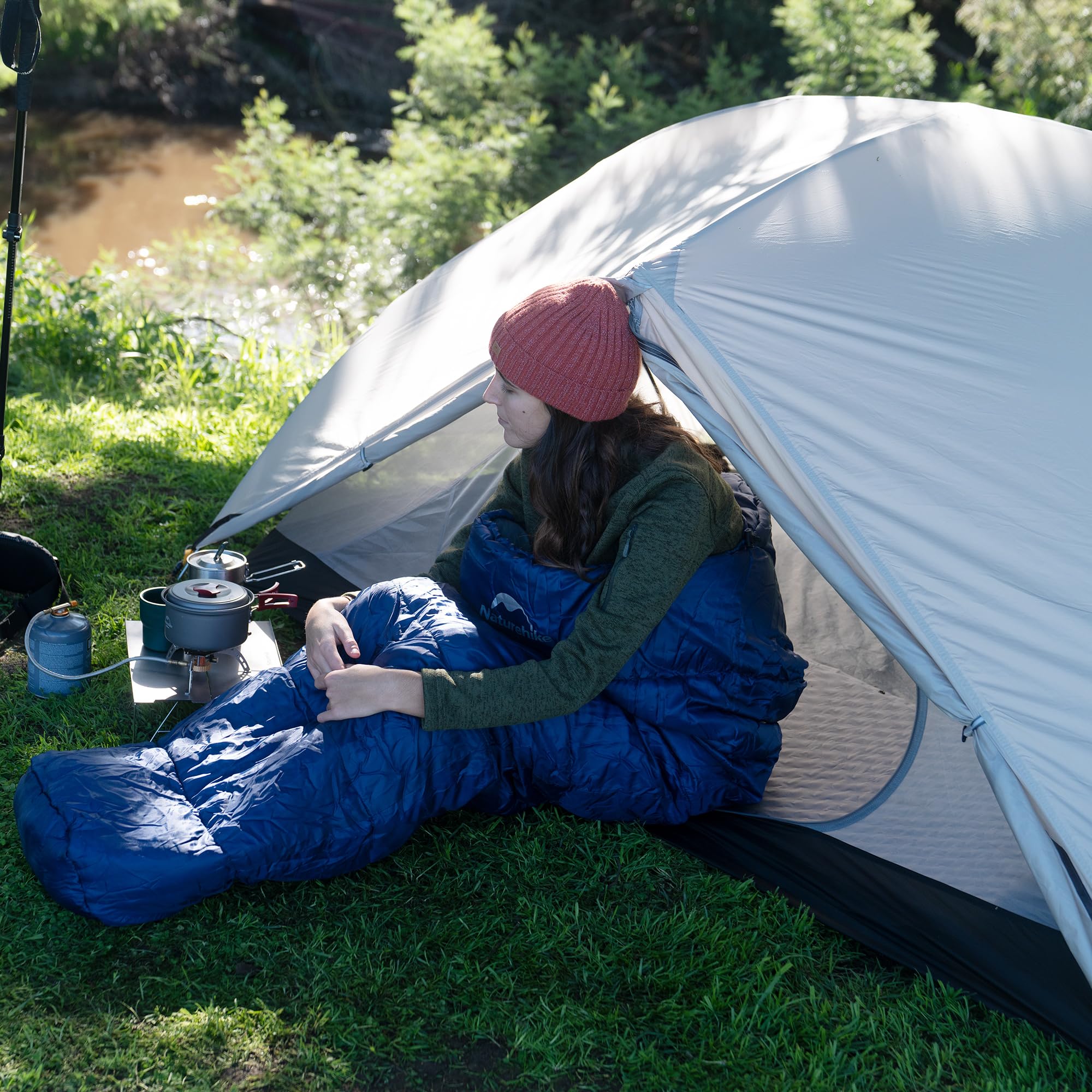 Naturehike 0 Degree Mummy Sleeping Bag for Adults, Hollow Cotton Backpacking Sle