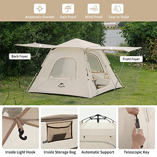 Naturehike Ango 3 Person 4 Person Pop Up Tent, Waterproof UPF 50+ Easy Set up Au