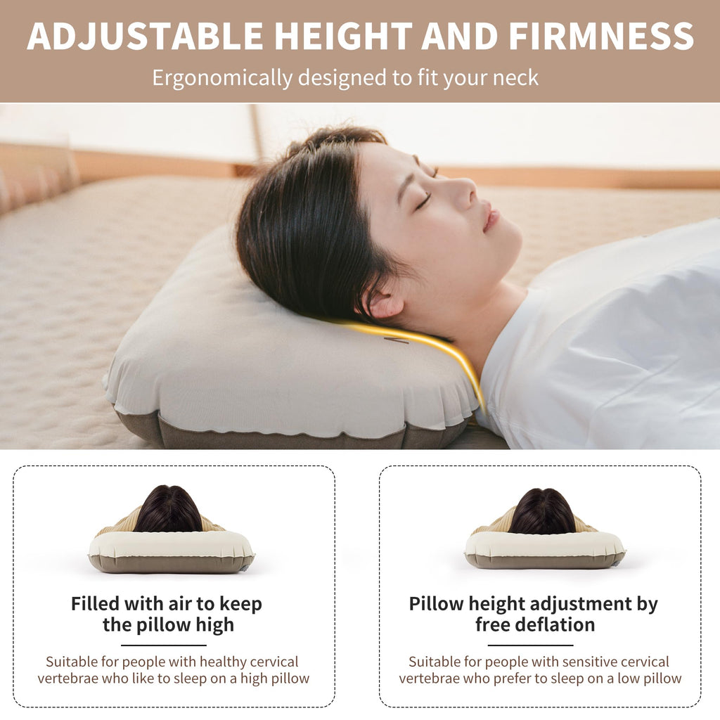 Naturehike 5.7oz Ultralight Inflatable Foam Bed Pillow, Adjustable Firmness Ergo, view 5