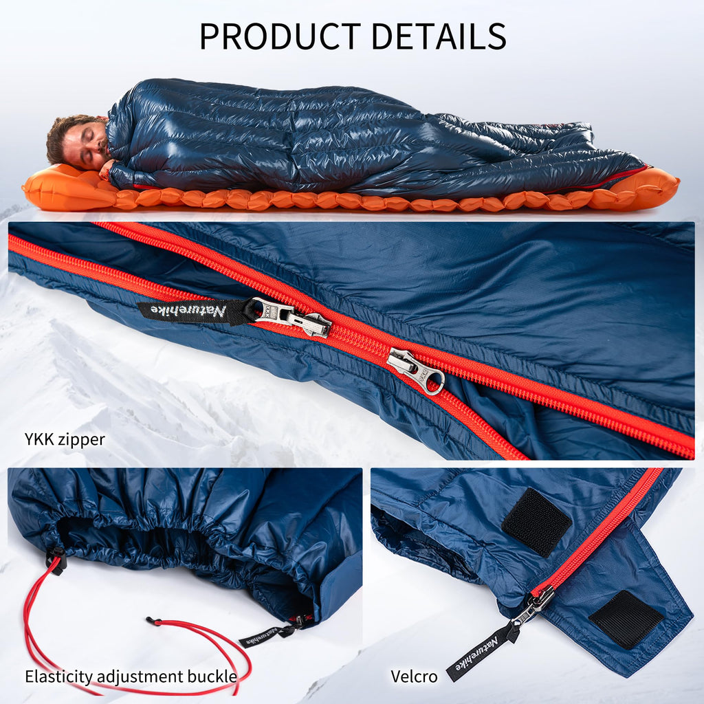 Naturehike 1.74lbs Ultralight Sleeping Bag, 750 Fill Power Duck Down Sleeping Ba, view 7