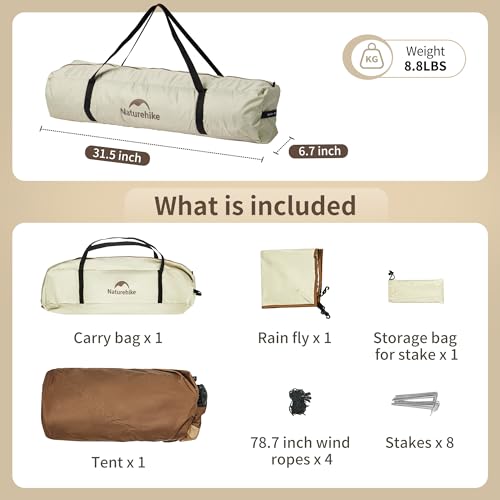 Naturehike Ango Picnic 3 Person Tent, Instant Pop up Tents for Camping, 3 Person