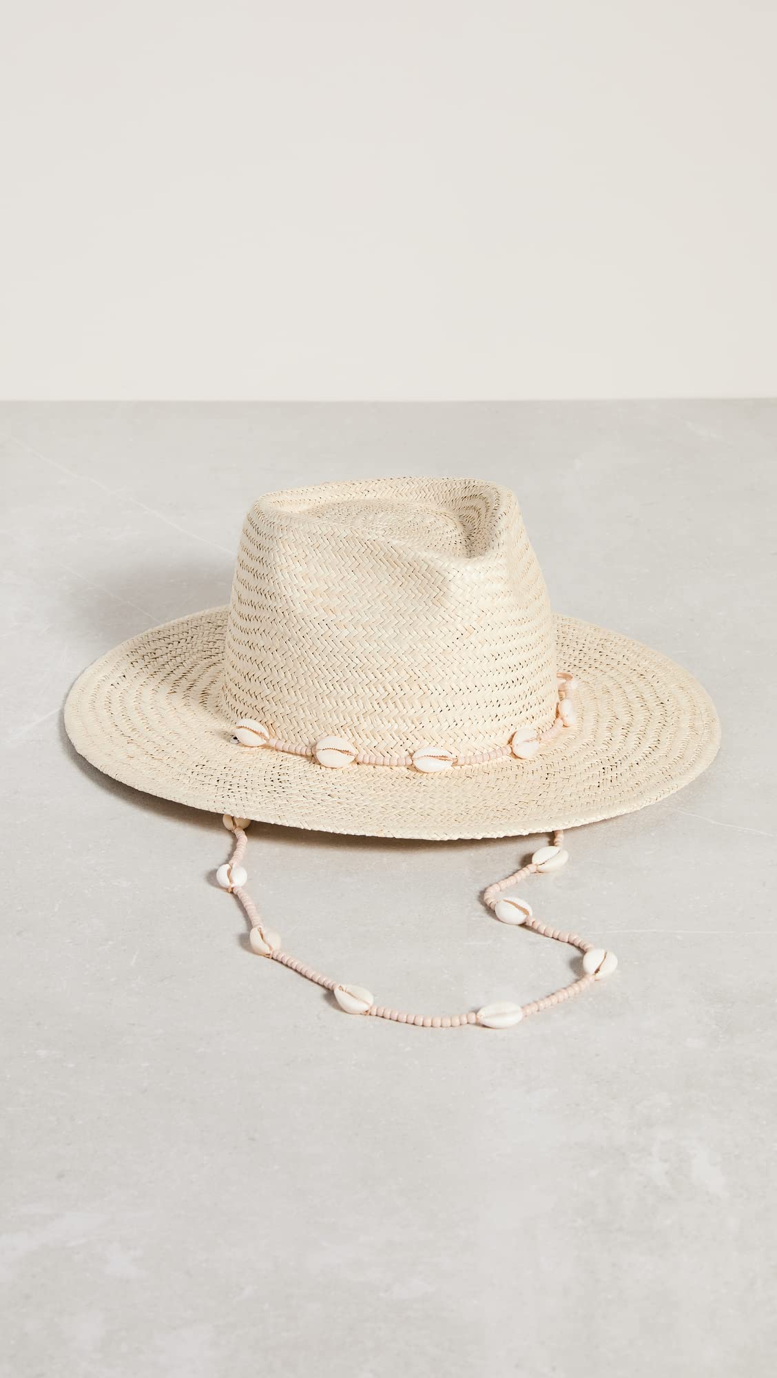 Lack of Color Women's Seashells Straw Fedora, Natural, M