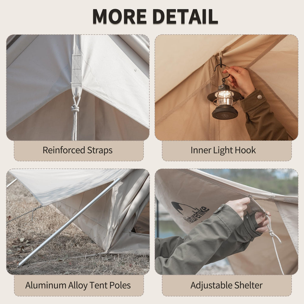 Naturehike Gen 4 Season 2 Person Cabin Tent, Cotton Glamping Tent, Waterproof Wi, view 7