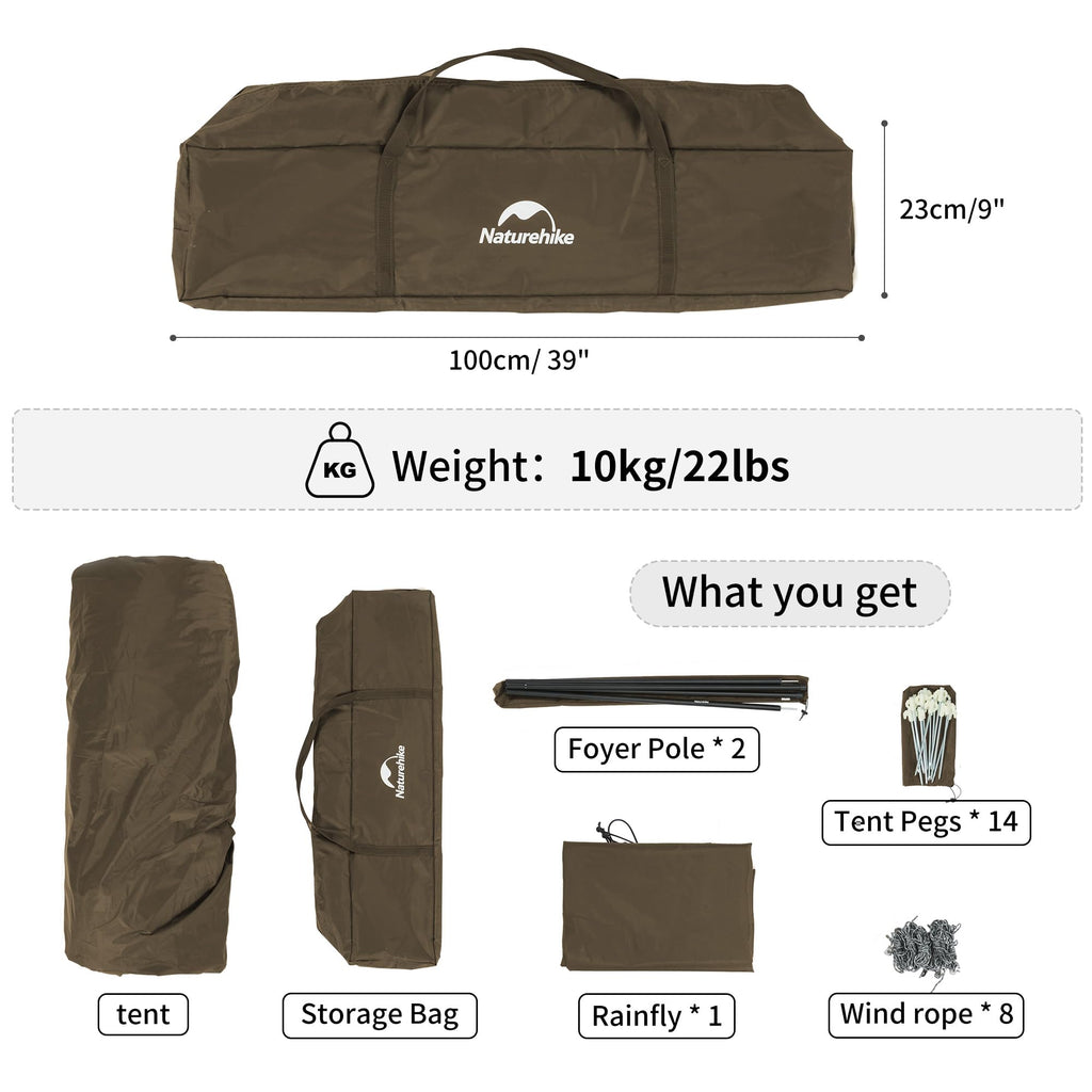 Naturehike Ango Pop Up Tent Automatic Tent Outdoor Portable Folding 3 Person Fam, view 6
